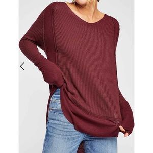Free People Catalina Thermal Top burgundy